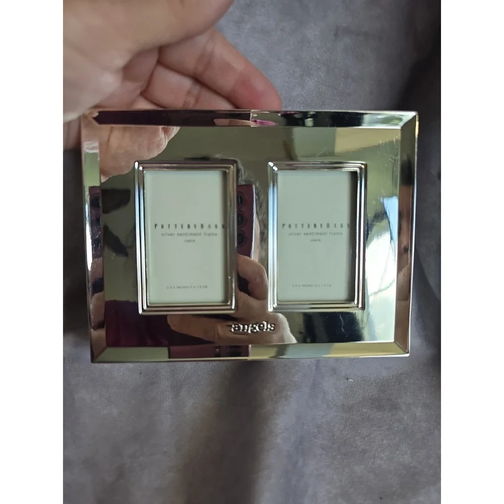 POTTERY BARN, SILVER SENTIMENT FRAME, 
